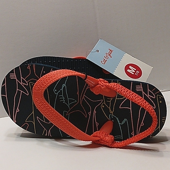 NWT Toddler Cat & Jack Flip Flop Sandals with Elastic Back Strap 7/8 - Picture 3 of 7